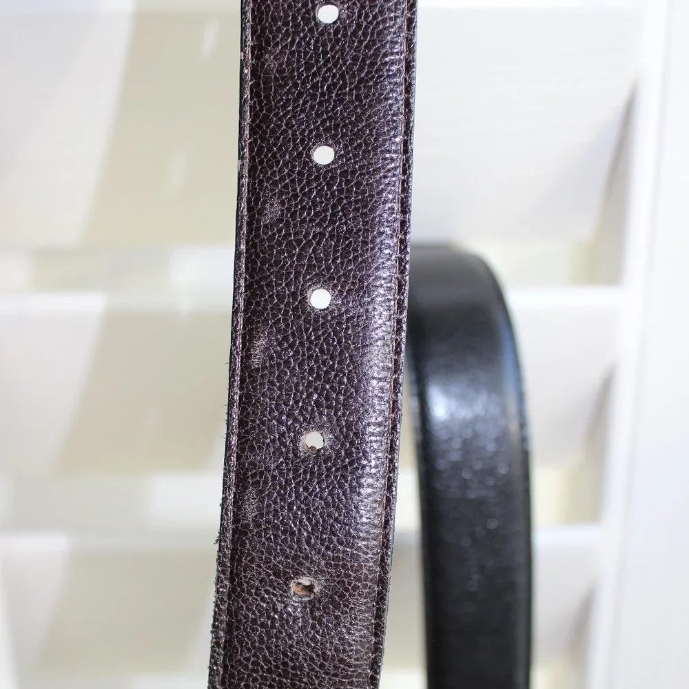 Brighton Silver Heart Buckle Black Leather Belt